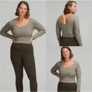Lululemon Women’s Align Long Sleeve Shirt In Heathered Rover Size 6 Yoga Gym